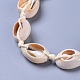 Collana di perline regolabili conchiglia e set di gioielli bracciali SJEW-JS01019-02-4