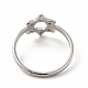 304 anillo ajustable estrella de david de acero inoxidable para mujer RJEW-B027-13P-3