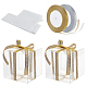 BENECREAT 10PCS 12x12x12cm Clear Cube Wedding Favour Boxes Large PVC Transparent Cube Gift Boxes with 2 Rolls Gold and Silver Glitter Ribbons for Candy Chocolate Valentine Party CON-BC0006-13B-3