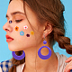 Anattasoul 6 paires de boucles d'oreilles pendantes en résine de beignet de 6 couleurs avec épingles en fer pour femmes EJEW-AN0004-14-6
