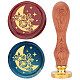 Brass Wax Seal Stamp with Rosewood Handle AJEW-WH0412-0029-1