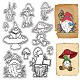 CRASPIRE Gnome Clear Stamps Mushroom Elf Dwarf Candle Snail Vintage Reusable Retro Postmark Transparent Silicone Stamp Seals for Journaling Card Making Decor Scrapbooking Supplies Album Decoration DIY-WH0439-0241-1