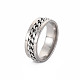 Men's 201 Stainless Steel Curb Chain Finger Ring RJEW-N029-085-2