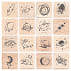 CRASPIRE 16 Pieces Universe Wood Stamps Vintage Wooden Rubber Stamps DIY-WH0304-008B-1