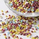 12/0 Opaque Colors Rainbow Plated Round Glass Seed Beads SEED-K003-2mm-M02-1