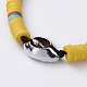 Bracelets tressés en pâte polymère faits main BJEW-JB05054-04-4