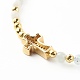 Cross Cubic Zirconia Beaded Bracelet for Girl Women BJEW-JB06848-7