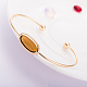 Damen trendige ovale Glasmanschette Drehmoment Armreifen aus Messing BJEW-BB16074-B-6