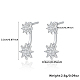 Rhodium Plated 925 Sterling Silver Front Back Stud Earrings UH8089-4