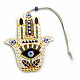 Wood Hamsa Hand/Hand of Miriam with Evil Eye Hanging Ornament WG46204-02-1