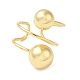 Rack Plating Brass Round Ball Beaded Open Cuff Rings RJEW-E290-07G-2