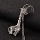 Giraffe Long Adjustable Alloy Rhinestone Lariat Necklaces NJEW-F194-07P-4