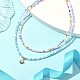 2шт 2 стильных ожерелья из стеклянных бусин NJEW-JN04356-2