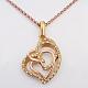 Unique Real 18K Gold Plated Eco-Friendly Tin Alloy Czech Rhinestone Heart To Heart Pendant Necklaces For Women NJEW-BB13884-4