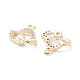 Brass Micro Pave Clear Cubic Zirconia Charms KK-F871-41G-2
