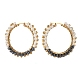 Glass Beads Braided Big Hoop Earrings EJEW-JE04848-01-2