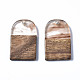 Transparent Resin & Walnut Wood Pendants RESI-T035-32B-2