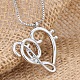 Creative Heart and Musical Note Alloy Pendant Necklaces NJEW-N0052-099-1