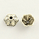 6-Petal Tibetan Style Zinc Alloy Flower Bead Caps TIBEB-R062-025-1