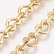 Brass Heart Link Chain Necklaces NJEW-O101-01G-1