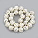 Electroplated Natural Lava Rock Beads Strands G-N0321-17A-2