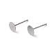 316 Surgical Stainless Steel Flat Round Blank Peg Stud Earring Settings STAS-R073-02-1