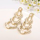 Bridal Wedding Jewelry Brass ABS Pearl Ear Studs EJEW-JL049-6