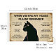 Creatcabin Schild mit schwarzer Katze AJEW-WH0189-081-2
