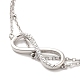 Rhodium Plated 925 Sterling Silver Double Layered Cable Chain Anklet AJEW-F162-007P-4