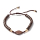 Плетеный браслет из бисера ручной работы из кокосового ореха BJEW-JB07354-1