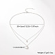 Rhodium Plated 925 Sterling Silver Double Layer Necklaces AZ0813-4