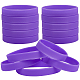 男性女性用フラットプレーンシリコンコードブレスレット  紫色のメディア  内径：2-1/2インチ（6.5cm） BJEW-WH0016-32E-1