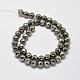 Natural Pyrite Round Beads Strands G-F197-08-8mm-2