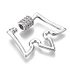 Brass Micro Pave Clear Cubic Zirconia Screw Carabiner Lock Charms ZIRC-T013-04P-NF-3