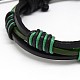 Trendy Unisex Casual Style Waxed Cord and Leather Bracelets BJEW-L298-05-2