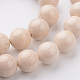 Chapelets de perles en fossiles naturelles teintées G-E328-10mm-01-2
