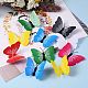 70 pièces 7 couleurs décorations de papillons en plastique pvc DJEW-SZ0001-05-4