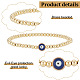 Anattasoul Set di braccialetti elasticizzati con perline in ottone da 5 pezzo BJEW-AN0001-03-3