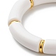 Chunky Curved Tube Beads Stretch Bracelets Set for Girl Women BJEW-JB06949-13