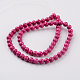 Dyed Natural Fossil Beads Strands G-E328-6mm-26-3