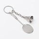 Porte-clés en laiton badminton et raquette KEYC-L011-05-1