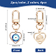Arricraft 4 pz 2 colori cuore con decorazioni pendenti in resina in lega malocchio KEYC-AR0001-20-2