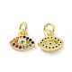 Brass Micro Pave Colorful Cubic Zirconia Charms KK-E068-VF078-2