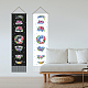 ポリエステル装飾壁タペストリー  家の装飾のための  木の棒で  ロープ  長方形  花柄  1300x330mm AJEW-WH0399-006-4