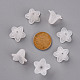 透明なアクリルビーズ  艶消し  花  ホワイト  17.5x12mm  穴：1.5mm  約770個/500g PLF018-01-4