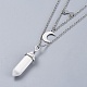Natural Howlite Bullet Pendant Tiered Necklaces NJEW-JN02414-05-3