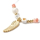 Heart and Evil Eye Acrylic Braided Bead Bracelet for Teen Girl Women BJEW-JB06997-04-4