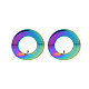Rainbow Color 304 Stainless Steel Stud Earring Findings STAS-N098-018-2