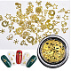 合金ネイルアートリベット  ディーマニキュアの装飾  混合図形  クリスマステーマ  ゴールドカラー MRMJ-Q033-007A-1