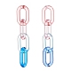 2 paio di orecchini a bottone pendenti con nappa a catena acrilica color caramella a 2 colori per le donne EJEW-JE04769-5